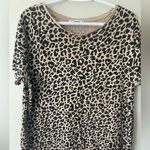 Zara cheetah print t shirt